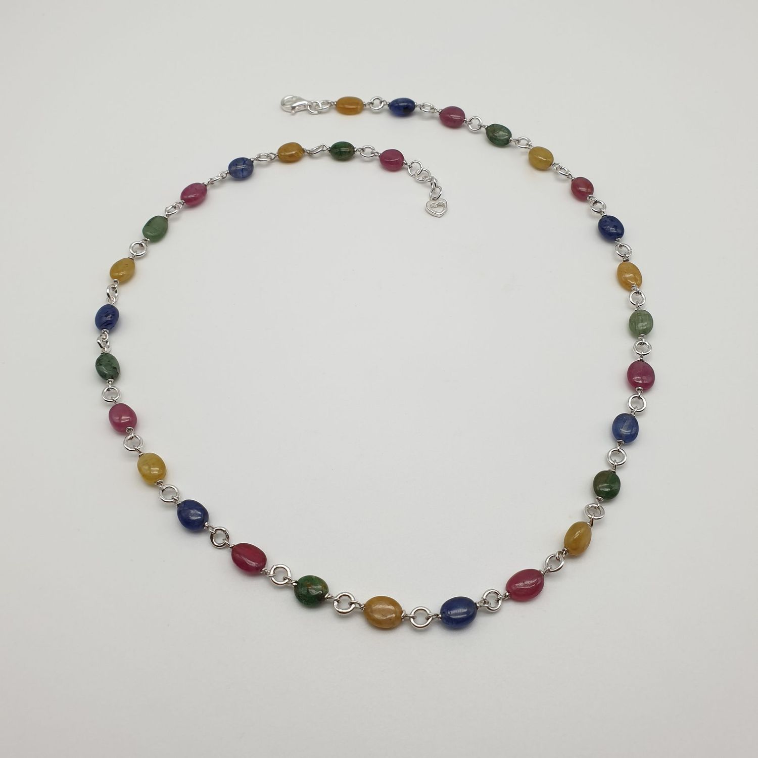 Girocollo in Argento con Zaffiri M/Color