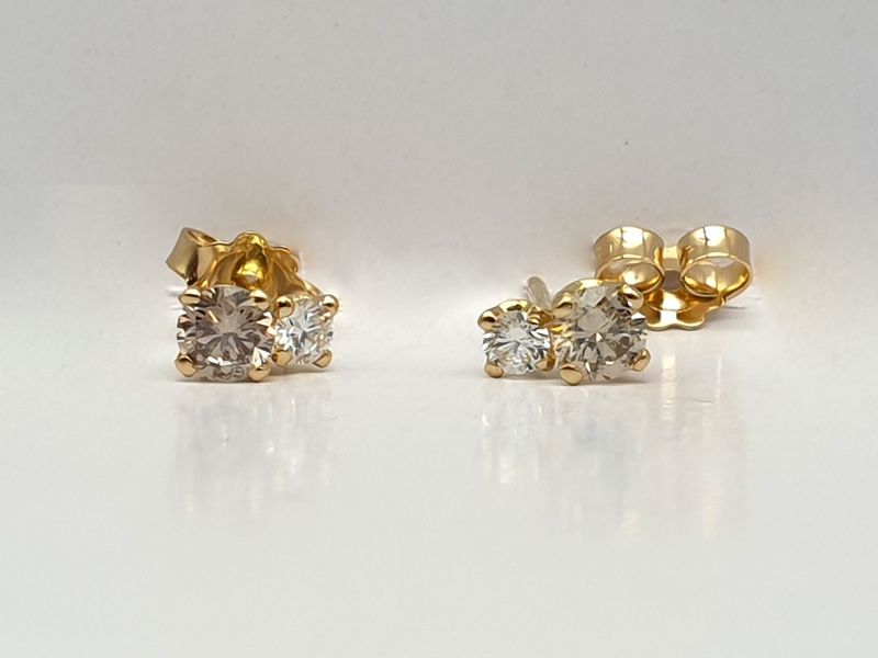 Orecchini Bilogy Brown & White in Oro 750/000 (18ct)