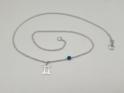 GEMELLI - Agata Blu, Girocollo per Lui GEMELLI - Agata Blu, Girocollo per Lui