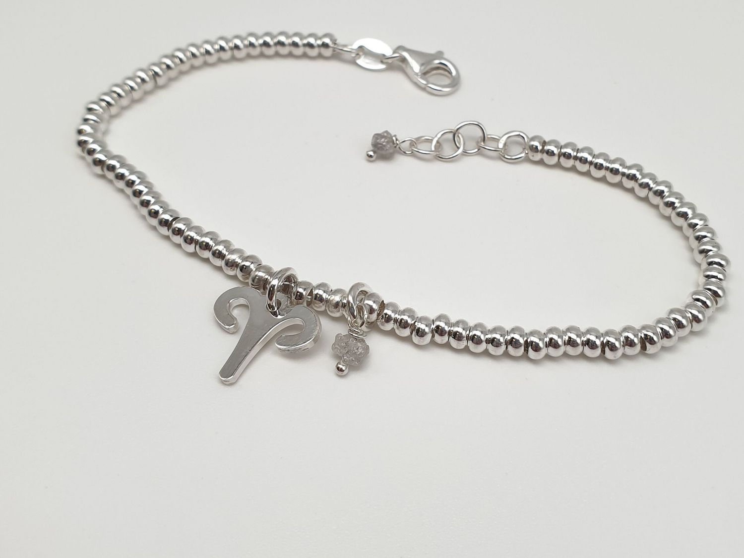 ARIETE - Diamante, Bracciale con simbolo e gemma ARIETE - Diamante, Bracciale con simbolo e gemma