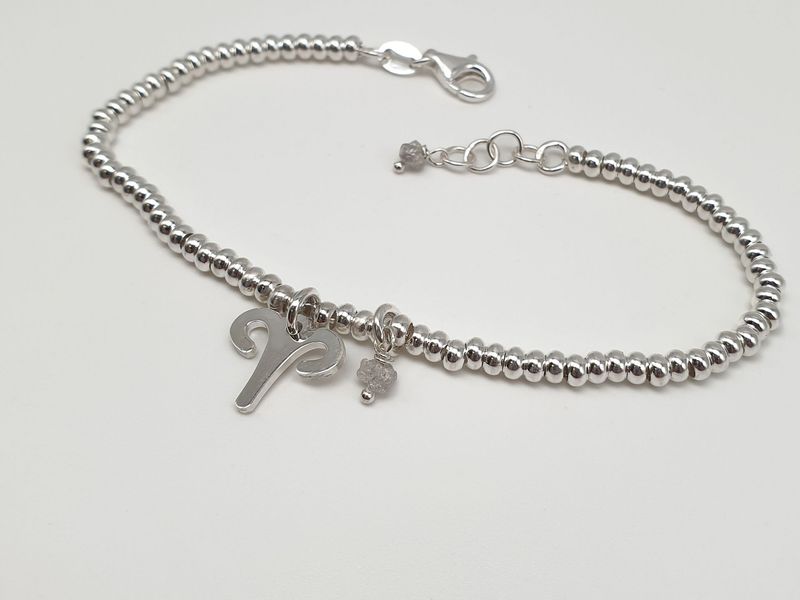 ARIETE - Diamante, Bracciale con simbolo e gemma
