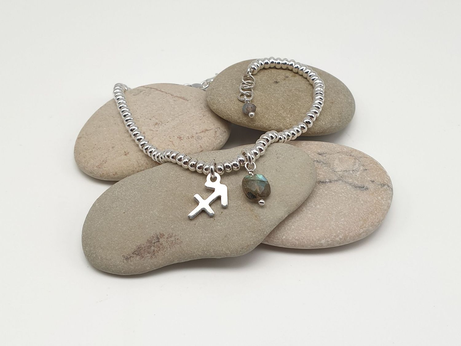 SAGITTARIO-labradorite, Bracciale con simbolo e gemma SAGITTARIO-labradorite, Bracciale con simbolo e gemma