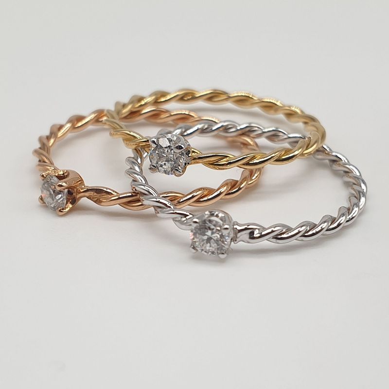 Anello ESile in oro 750/000 (18ct) con diamante bianco