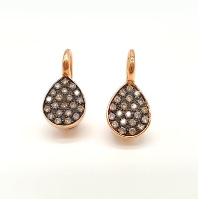 Orecchini Goccia in Oro Rosa 750/000 (18ct) con diamanti brown Orecchini Goccia in Oro Rosa 750/000 (18ct) con diamanti brown