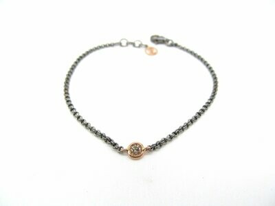 Bracciale Bracciale " Esatto" in argento e oro con diamante Brown