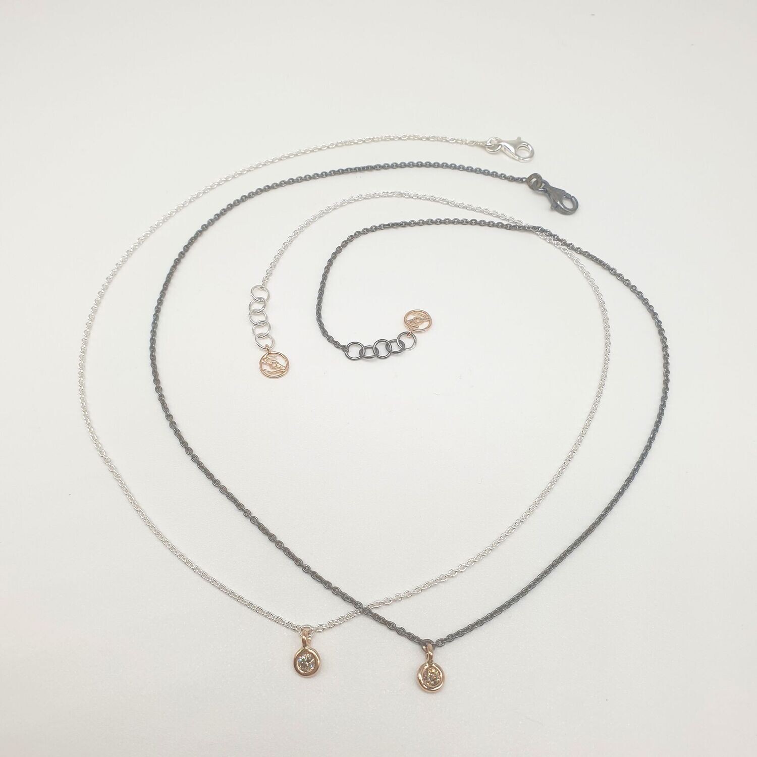 Girocollo Girocollo " Esatto"in argento e oro con diamante Brown, ARGENTO:: QUALSIASI