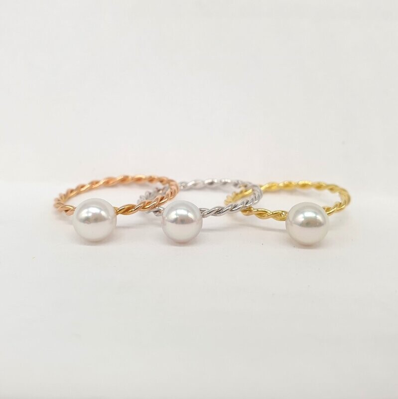 Anello ES.ile in oro 750/000 (18ct) con perla coltivata giapponese