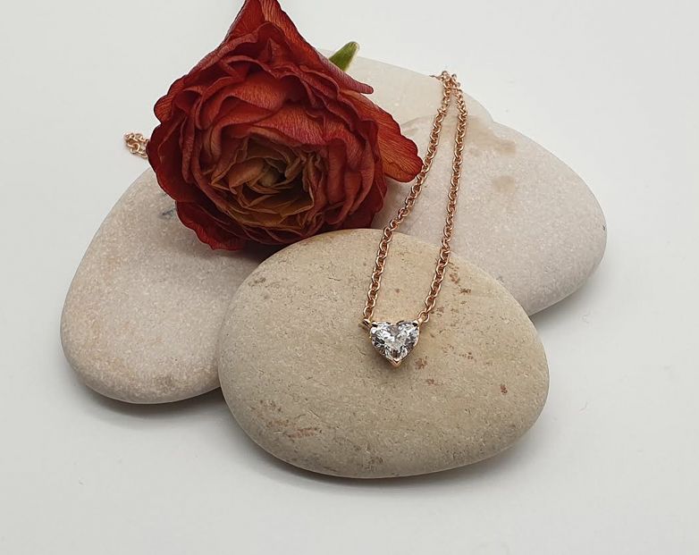 Girocollo con Diamante A Cuore Naturale