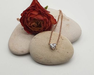 Girocollo con Diamante A Cuore Naturale
