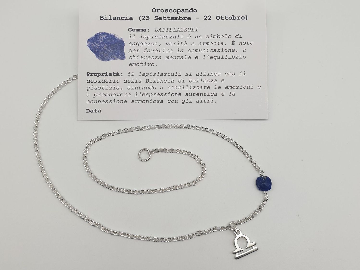 BILANCIA - Lapislazzuli, Girocollo per Lui BILANCIA - Lapislazzuli, Girocollo per Lui