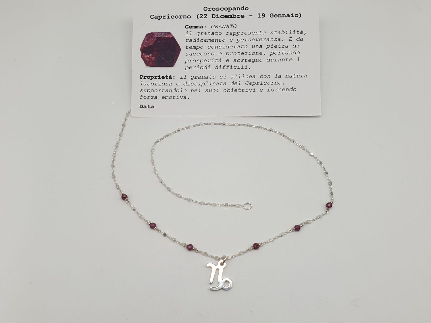 CAPRICORNO - Granato, Chocker necklace per Lei CAPRICORNO - Granato, Chocker necklace per Lei