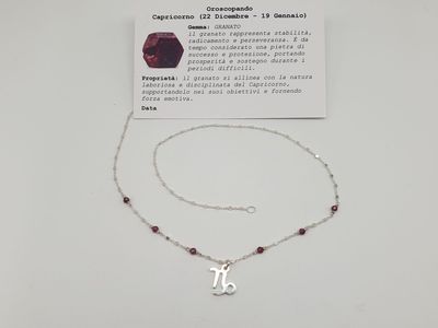 CAPRICORNO - Granato, Chocker necklace per Lei