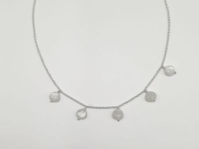 Girocollo in Argento 925/000 con gocce di adularia naturale