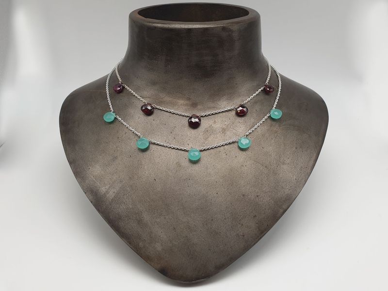 Girocollo in Argento 925/000 con gocce immagliate