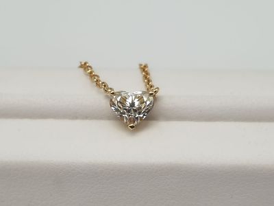 Girocollo Oro Giallo con Diamante A Cuore Naturale ct 0.80