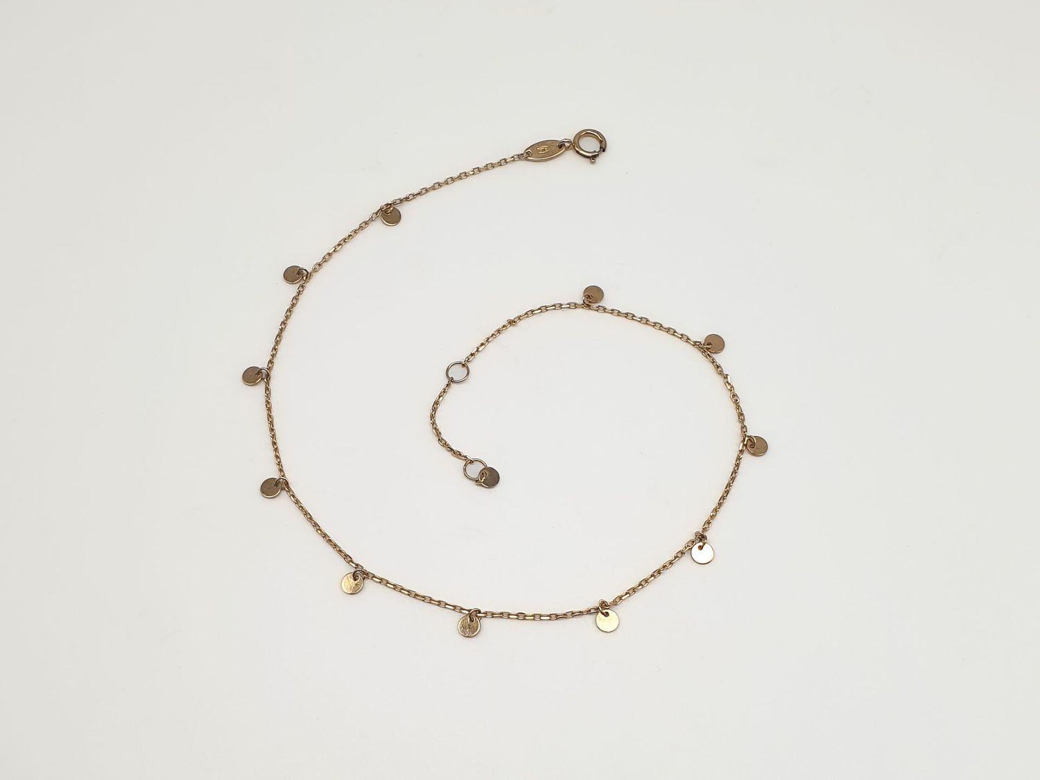 Cavigliera in oro 9ct  Dischetti Dorati