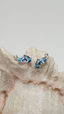 Orecchini in argento 925/000 e pietre nei toni del blu