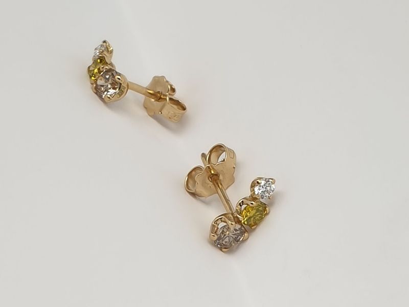 Orecchini Virgola con diamanti Brown, Yellow & White in Oro 750/000 (18ct)