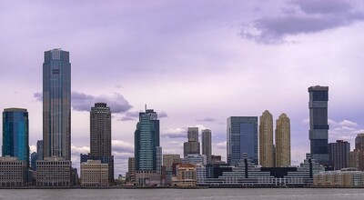 Jersey City (and Hudson River) Panoramic Print