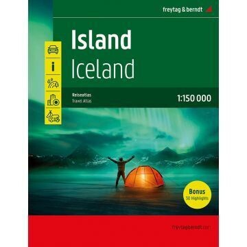 Island Reiseatlas, Autoatlas 1:150.000, 
Spiralbindung, freytag & berndt