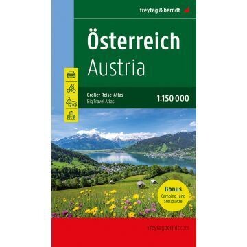 Österreich, Autoatlas 1:150.000, 
Großer Reise-Atlas mit Camping und Caravaning