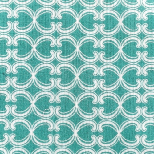 Teal and White Corduroy