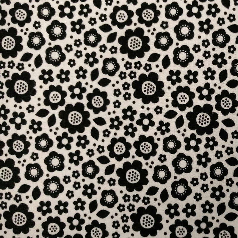 Black Flowers on White