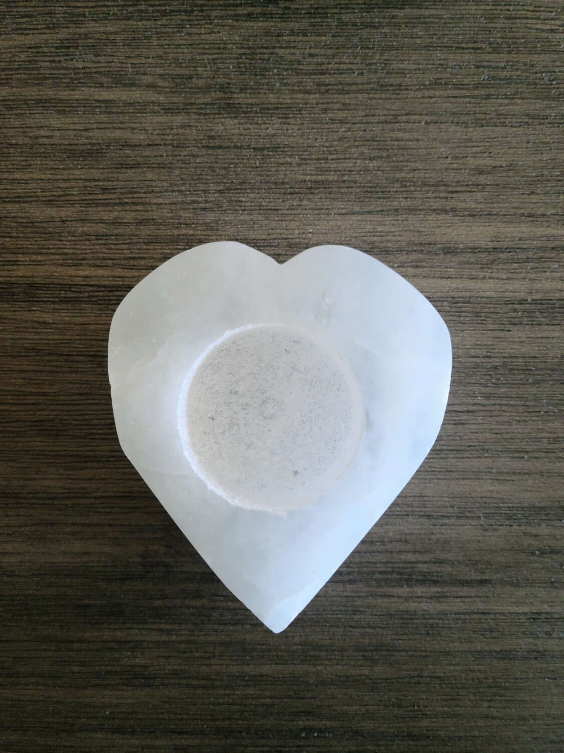 Selenite Heart Candle Holder