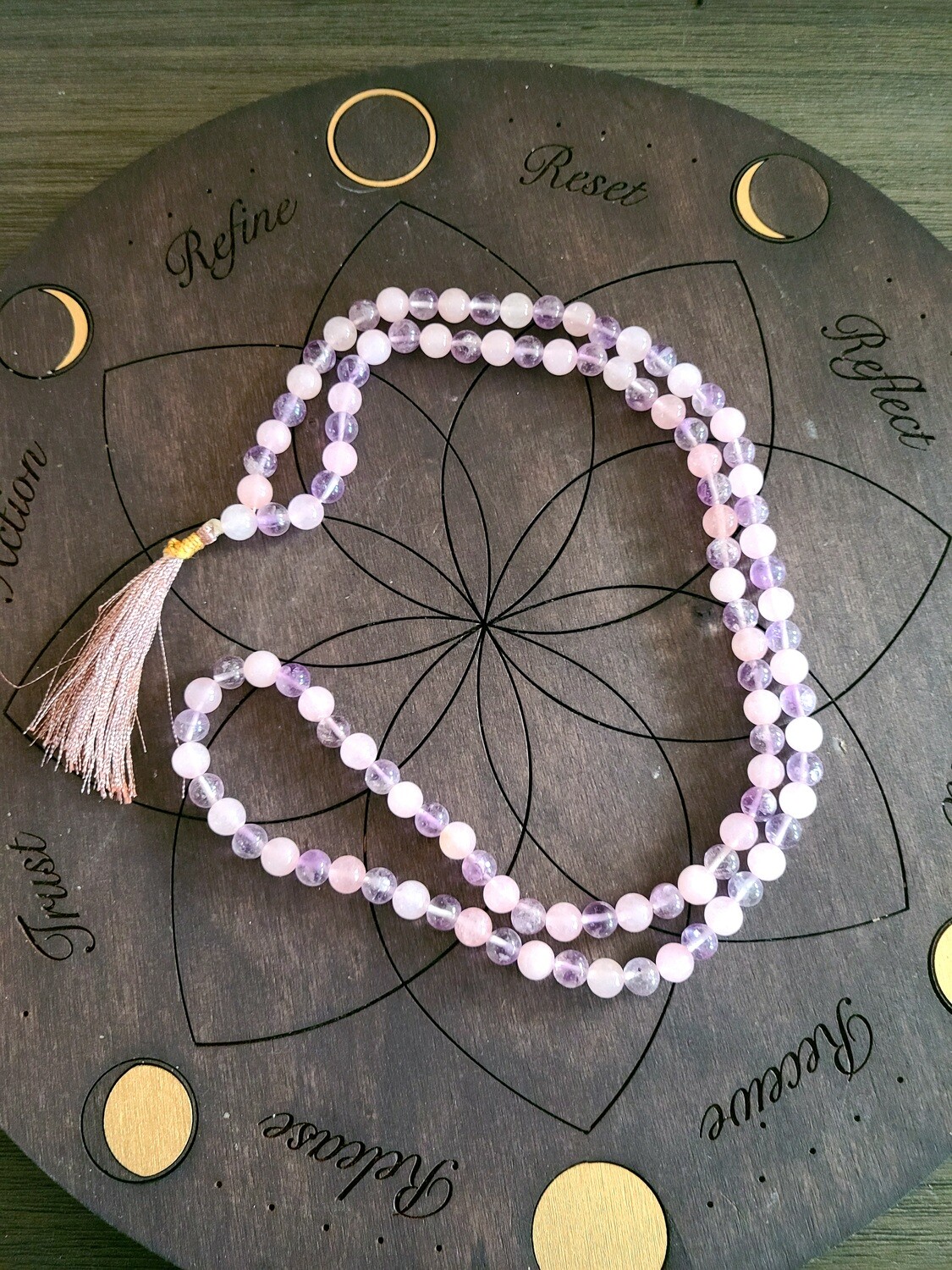 Rose Quartz/Amethyst Mala Beads