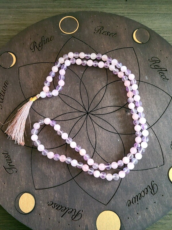 Rose Quartz/Amethyst Mala Beads