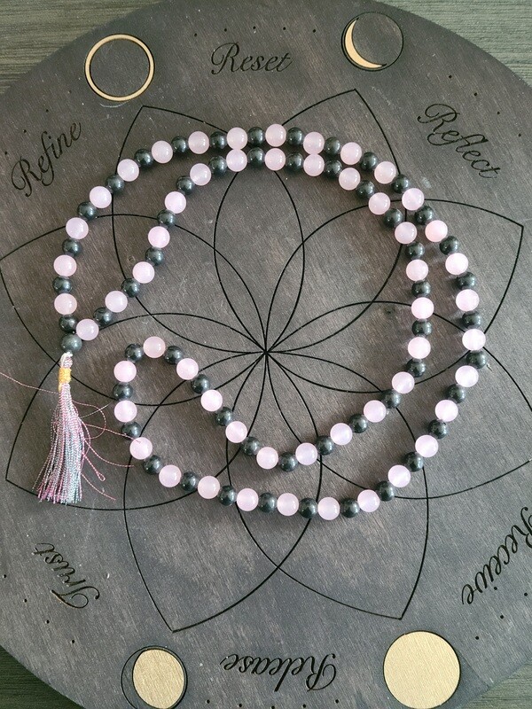 Rose Quartz/Black Agate Beads