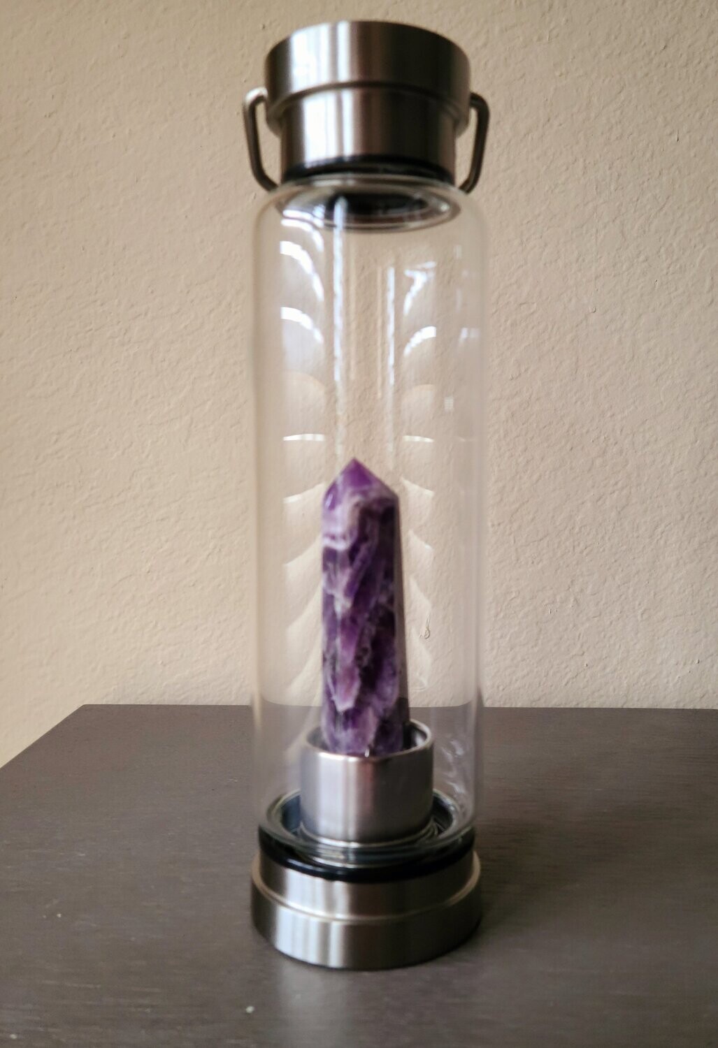 Crystal Water Bottle, Crystal elixir water bottle: Amethyst