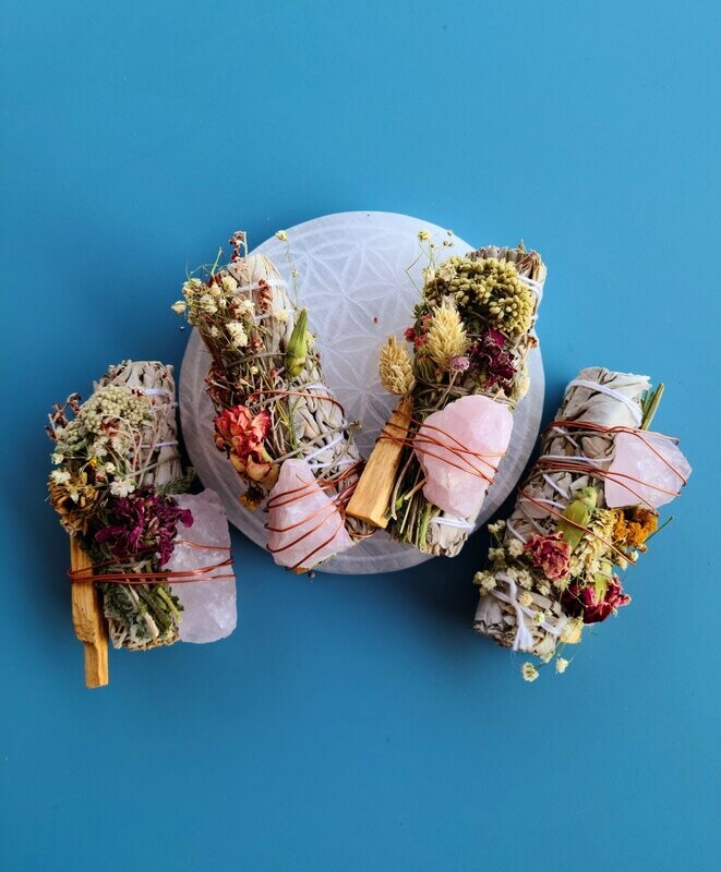 Rose Quartz & White Sage bundle
