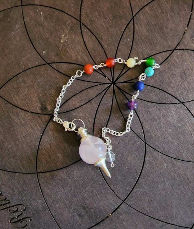 Rose Quartz w/gems Pendulum