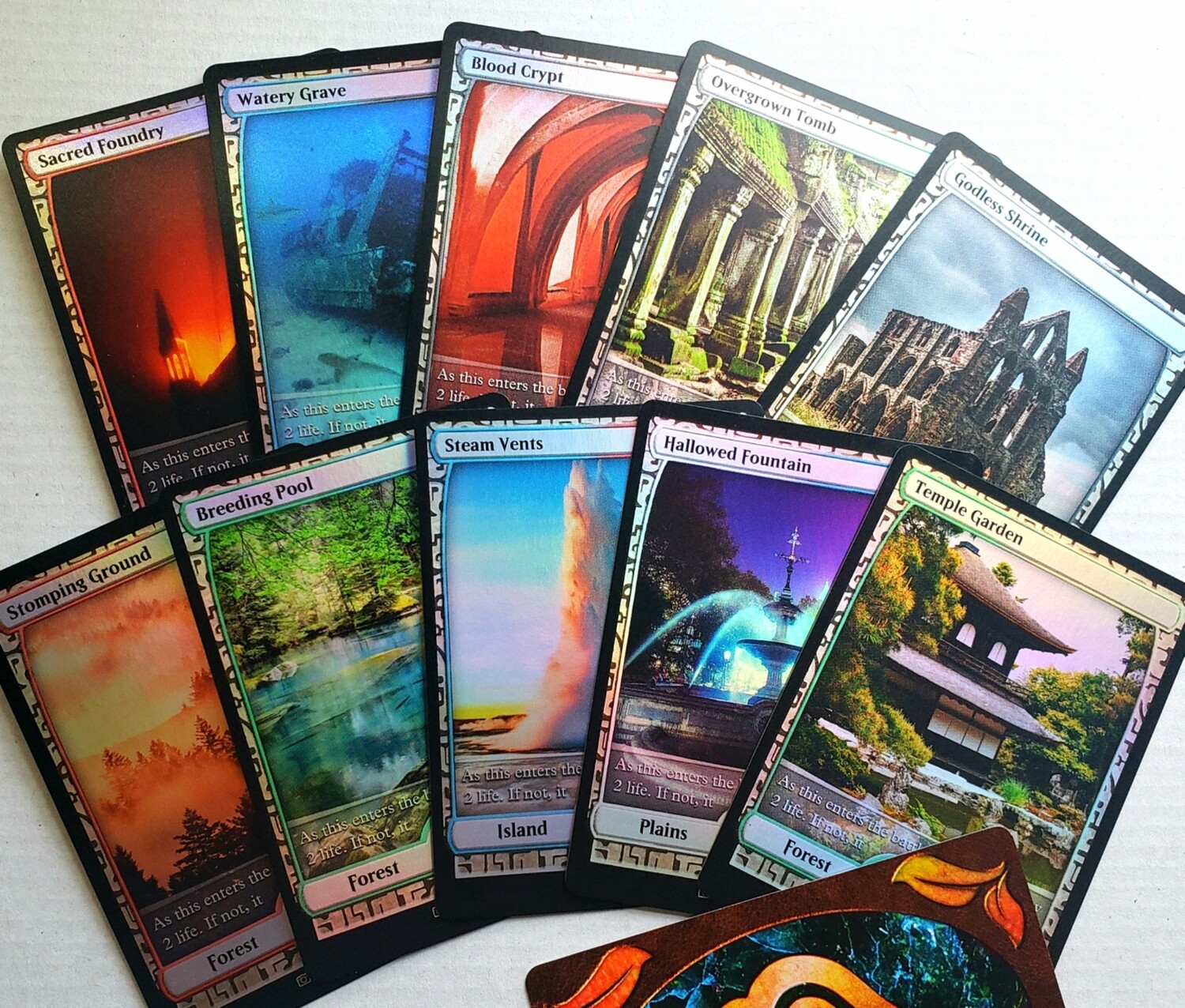 FOIL Shock Lands (Set of 10) - Ancient Ruins Style