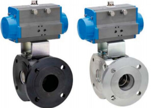 150# Wafer Flanged 3way Ball Valve with Air Actuator