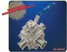 Model# EA-407 Sanitary Stainless Steel Triclamp 3 Way Ball Valve with Cavity Filler and 4 Seats