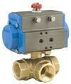 3 Way Brass Ball Valves with Air Actuator