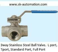 Stainless Steel 3 Way Ball Valve with Lever Handle