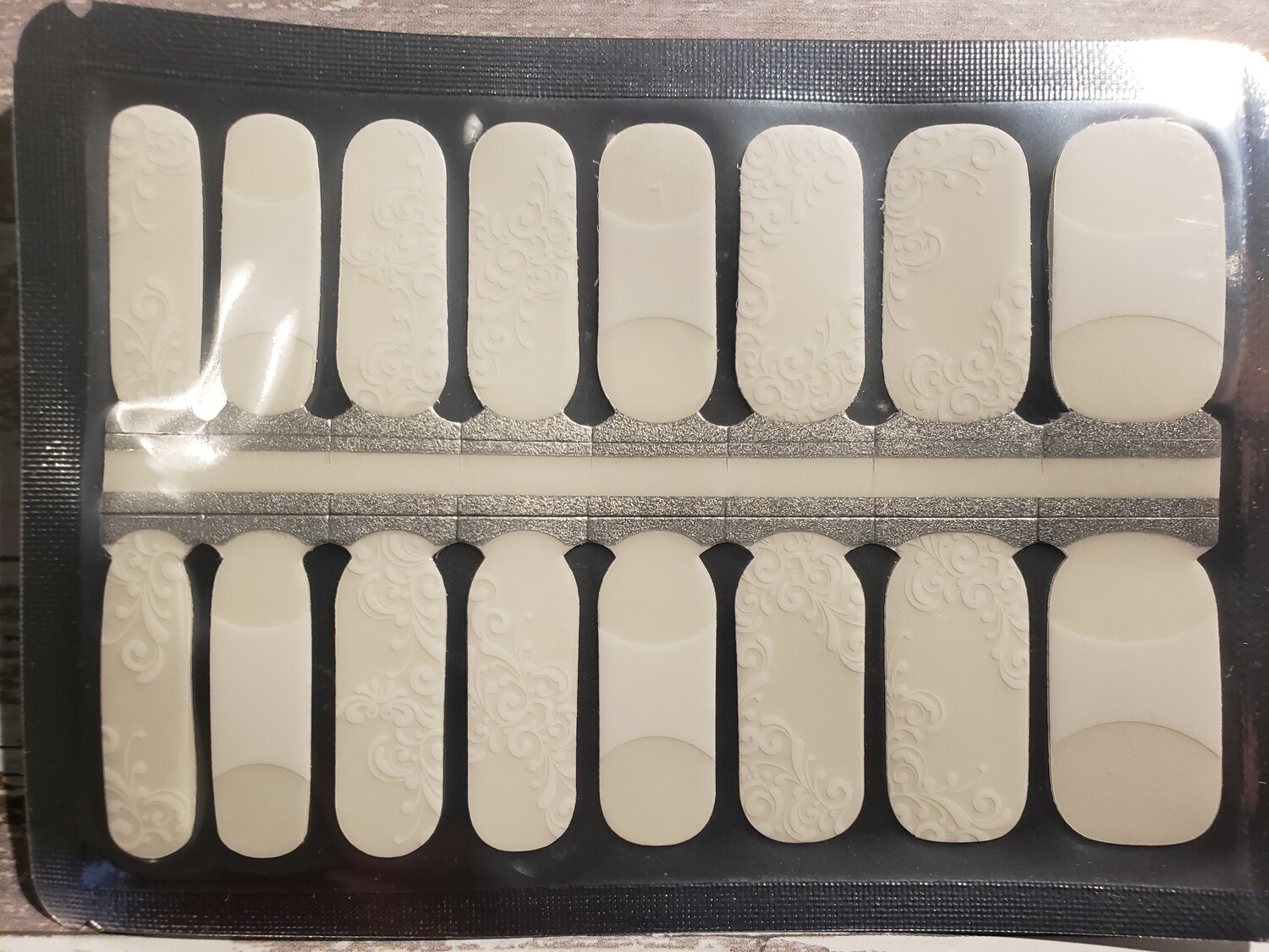 588- White French Scroll- Overlay