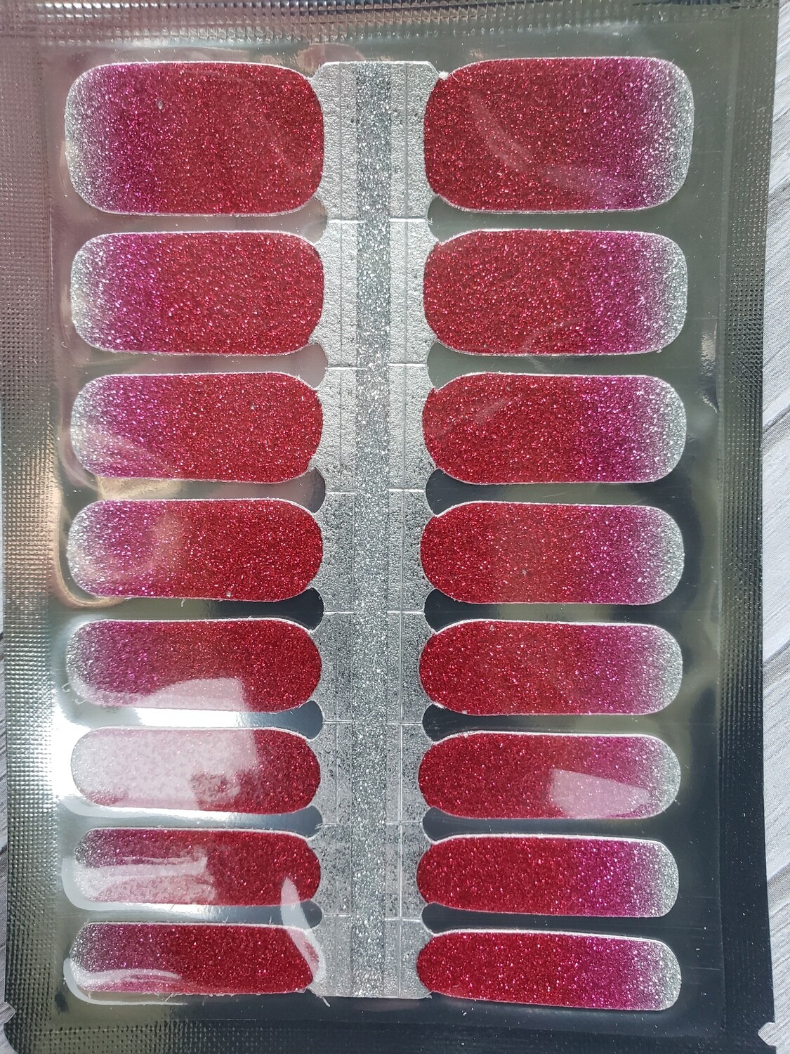 Pink to Silver Ombre Glitter