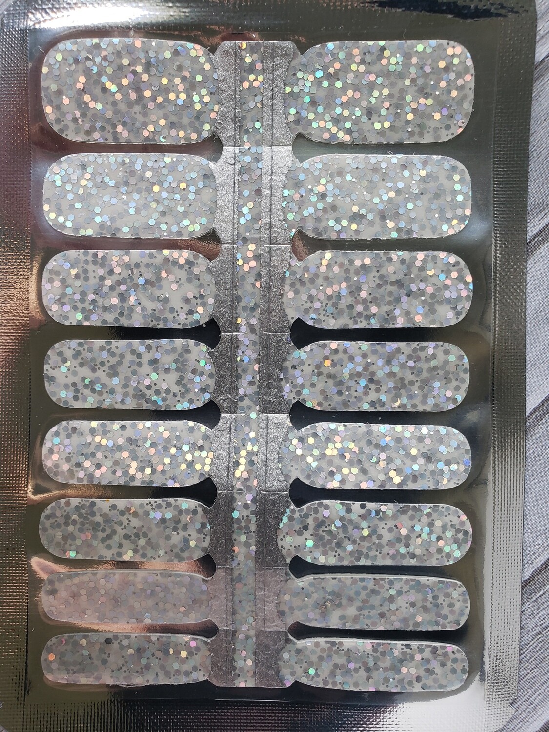 602- Silver Glitter- Large Clear