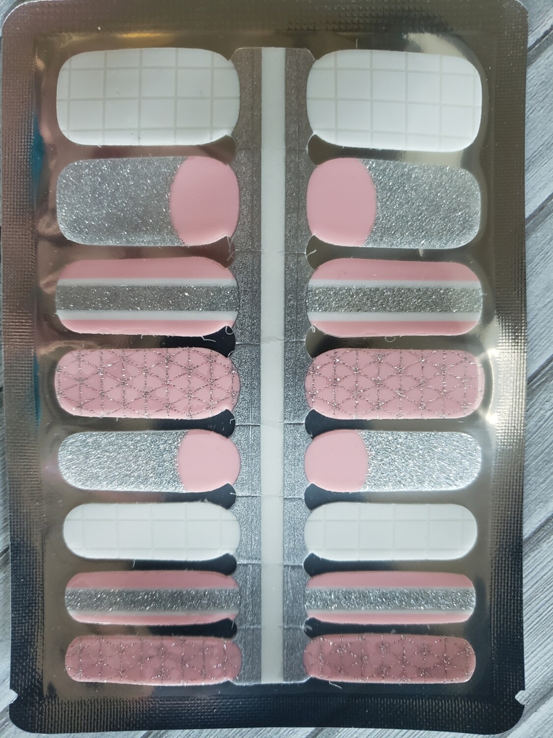 133- Pink, White, Silver Glitter