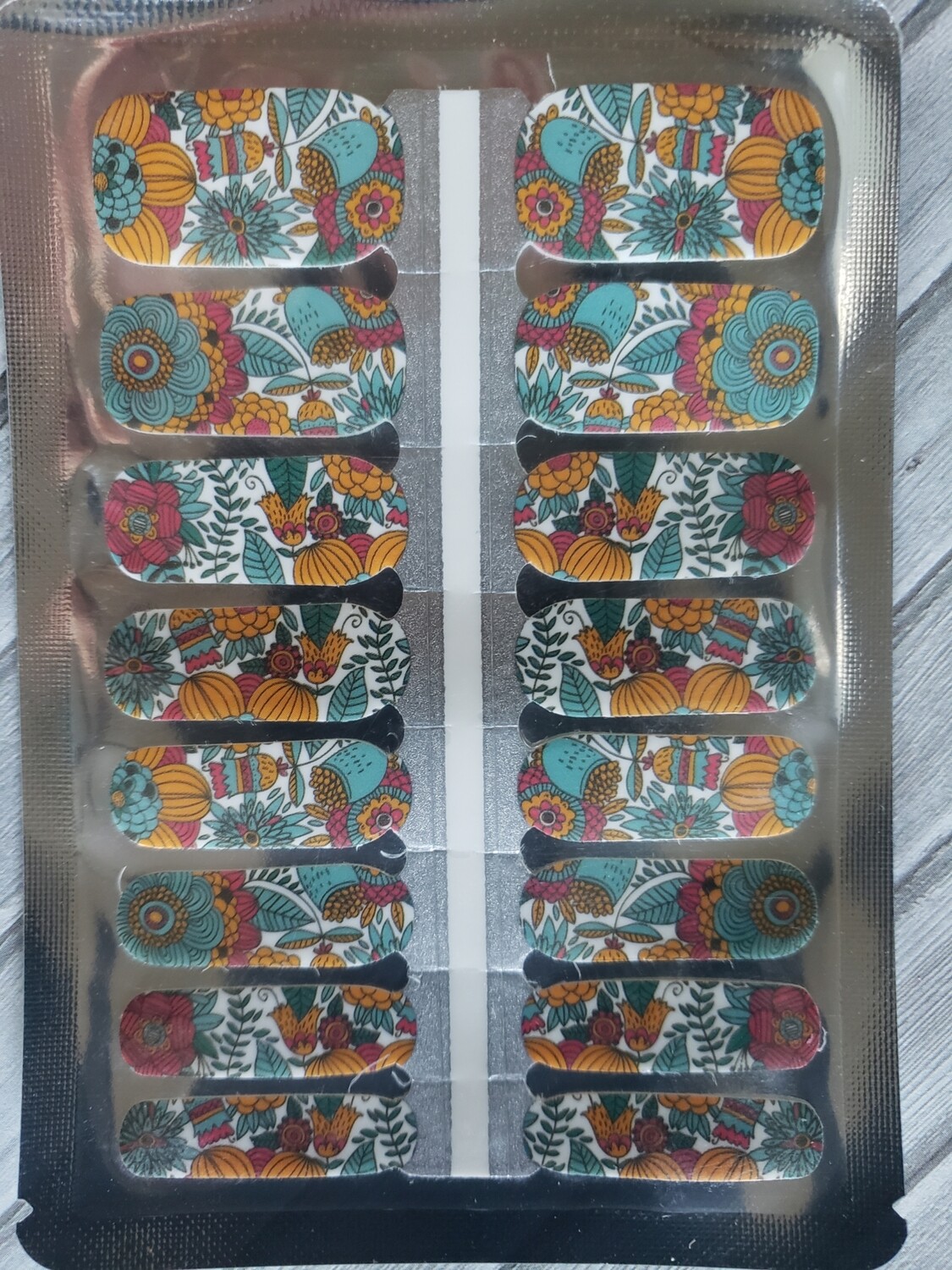 157- Mustard Teal Floral