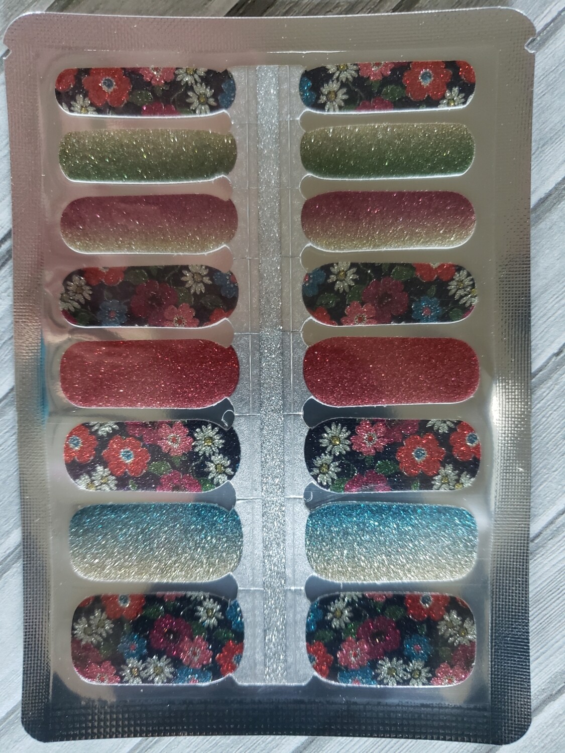 156- Multi Colored, Ombre Flowers, Glitter
