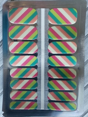 159- Stripes, Green, Pink