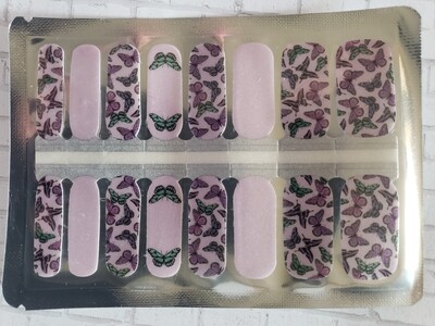 187- Light Purple, Purple, Teal Butterfly Pearl