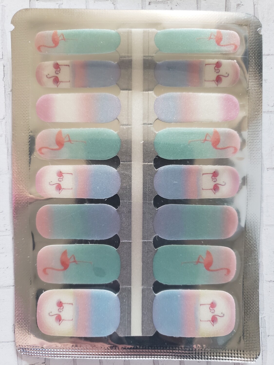222- Pink Blue Green Ombre Flamingos