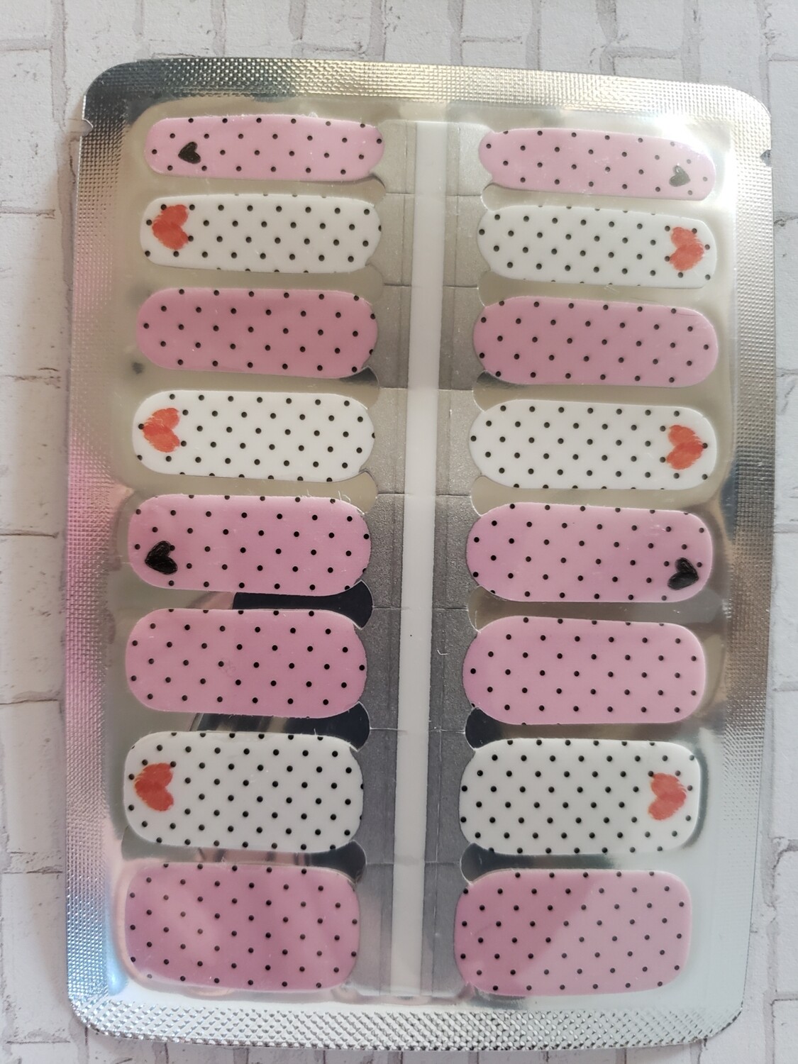 247- Pink, White Polka Dot Hearts- Valentine