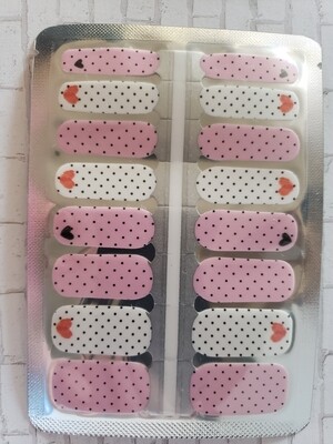 247- Pink, White Polka Dot Hearts- Valentine